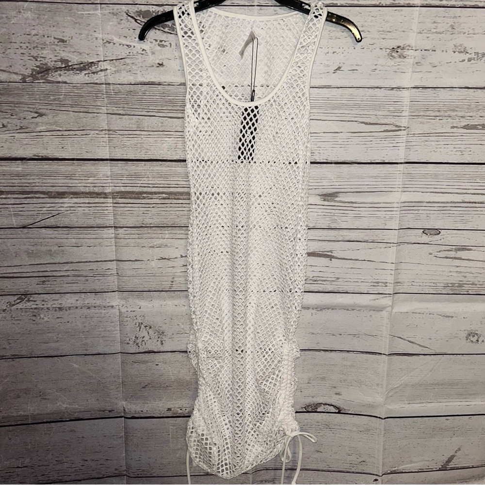 NWT White Mesh Coverup